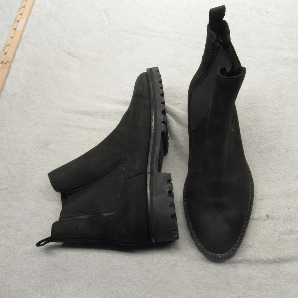Thursday Womens Chelsea Boots 10 Everyday Black Suede‎ Side Elastic Lug Sole